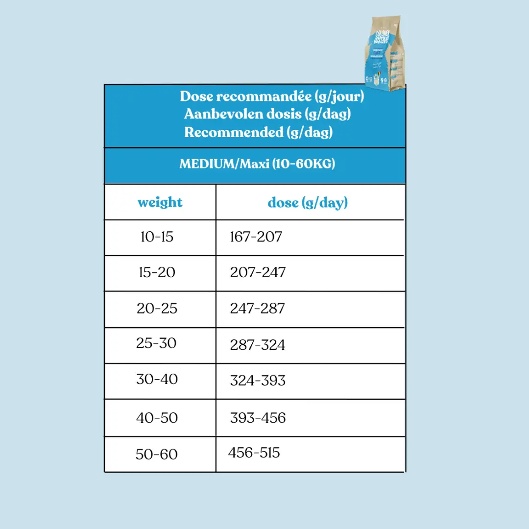 Daily nutritional recommendations for sterilized dogs